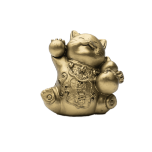 Maneki neko - bronzová mávající kočička velká - feng shui