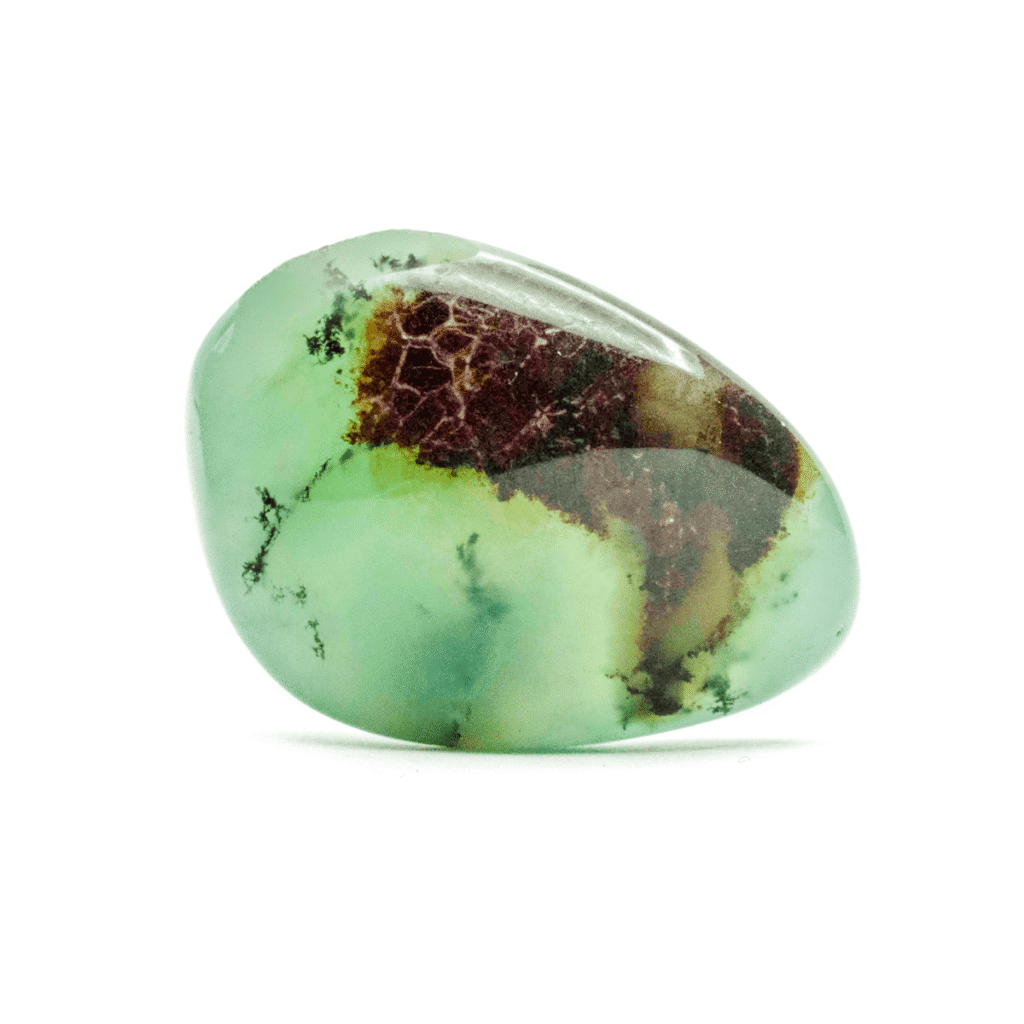Chryzopras - tromlovaný kámen - průsvitný