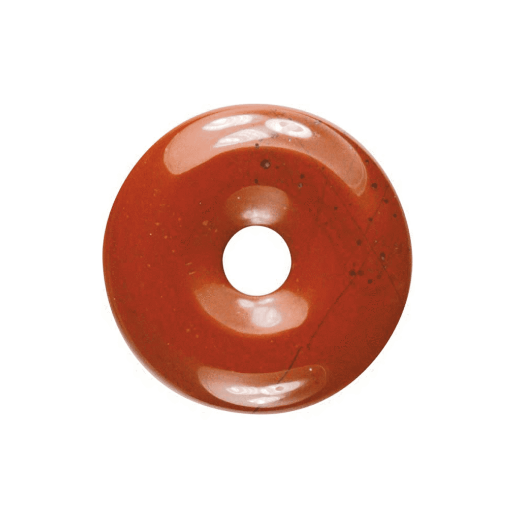 Jaspis červený - donut - tromlovaný kámen