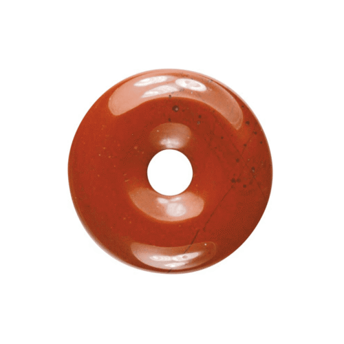 Jaspis červený - donut - tromlovaný kámen