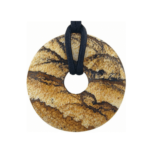 Jaspis krajinný - donut - tromlovaný kámen