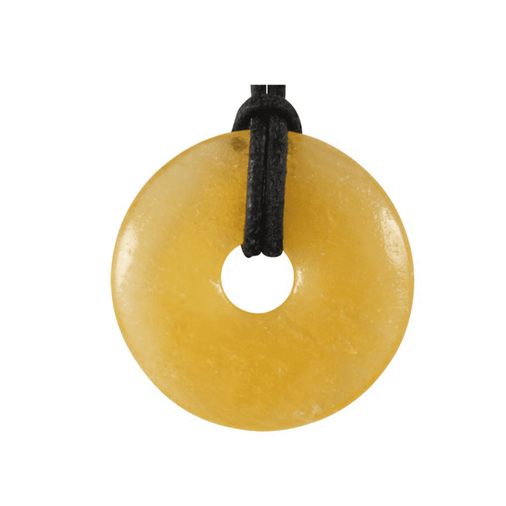 Kalcit oranžový - donut - tromlovaný kámen