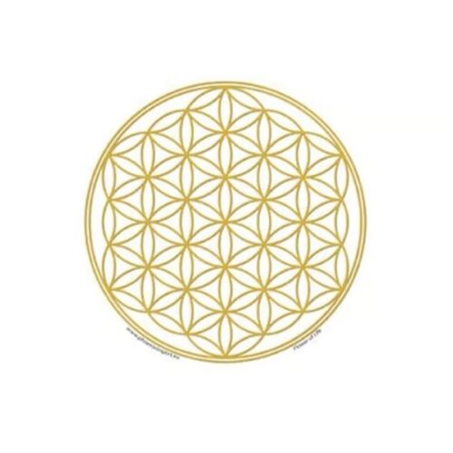Květ života - zlatý - samolepka na sklo