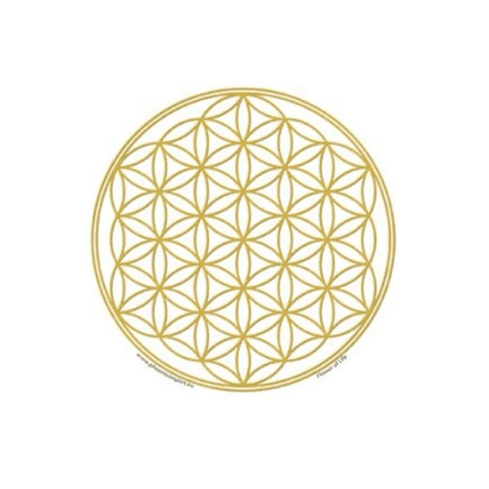 Květ života - zlatý - samolepka na sklo