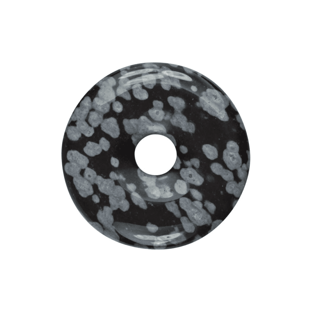 Obsidián vločkový - donut - tromlovaný kámen