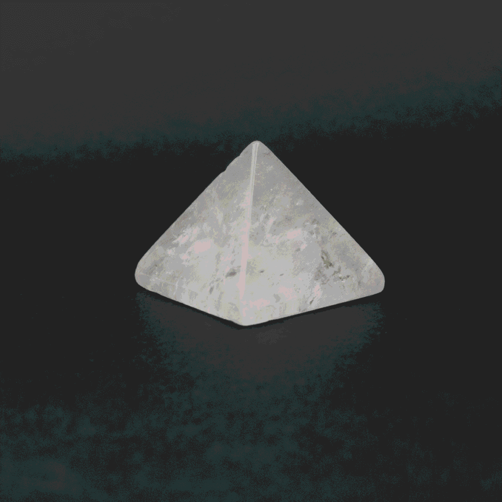 Křišťál - pyramida - tromlovaný kámen