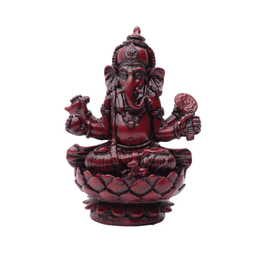 Ganéša na lotosovém květu - soška feng shui - vínová