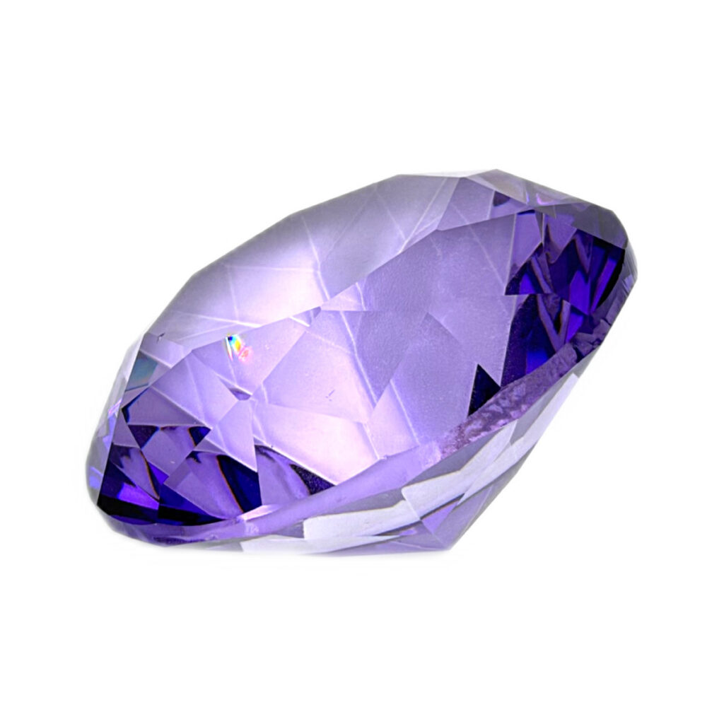 Diamant z křišťálového skla - feng shui - fialový