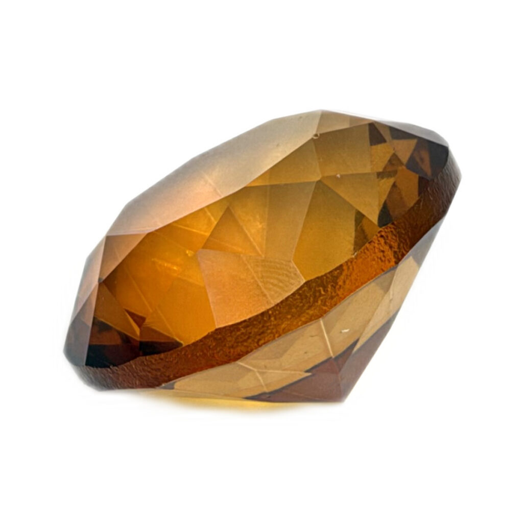 Diamant z křišťálového skla - feng shui - jantarový