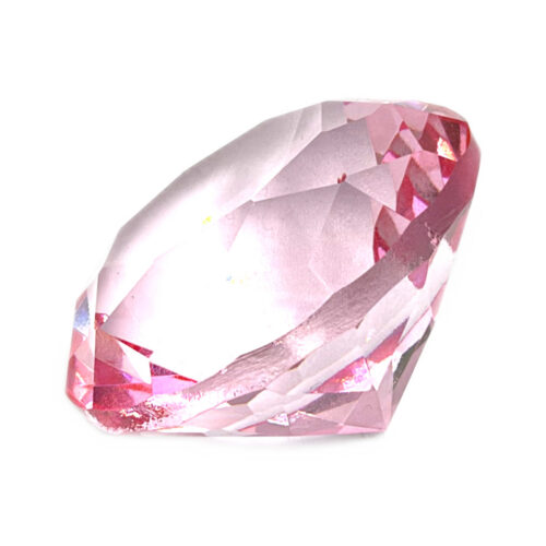 Diamant z křišťálového skla - feng shui - růžový