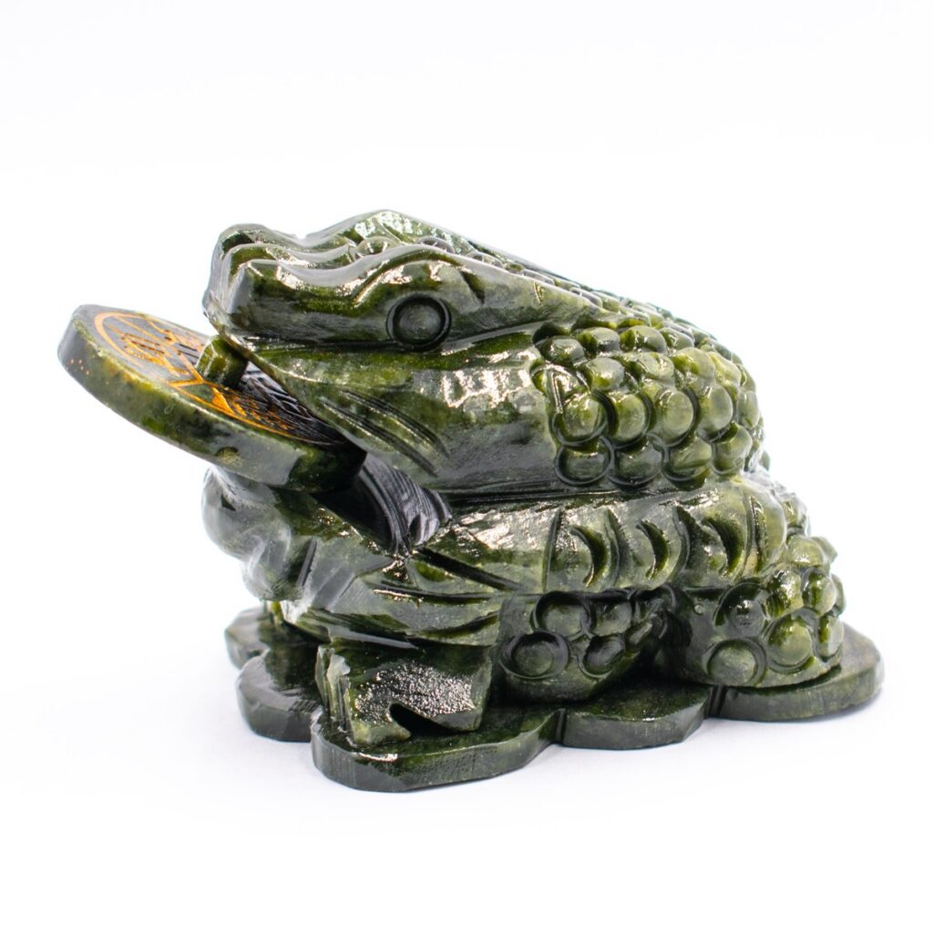 Třínohá žába - nefritová soška - feng shui malá