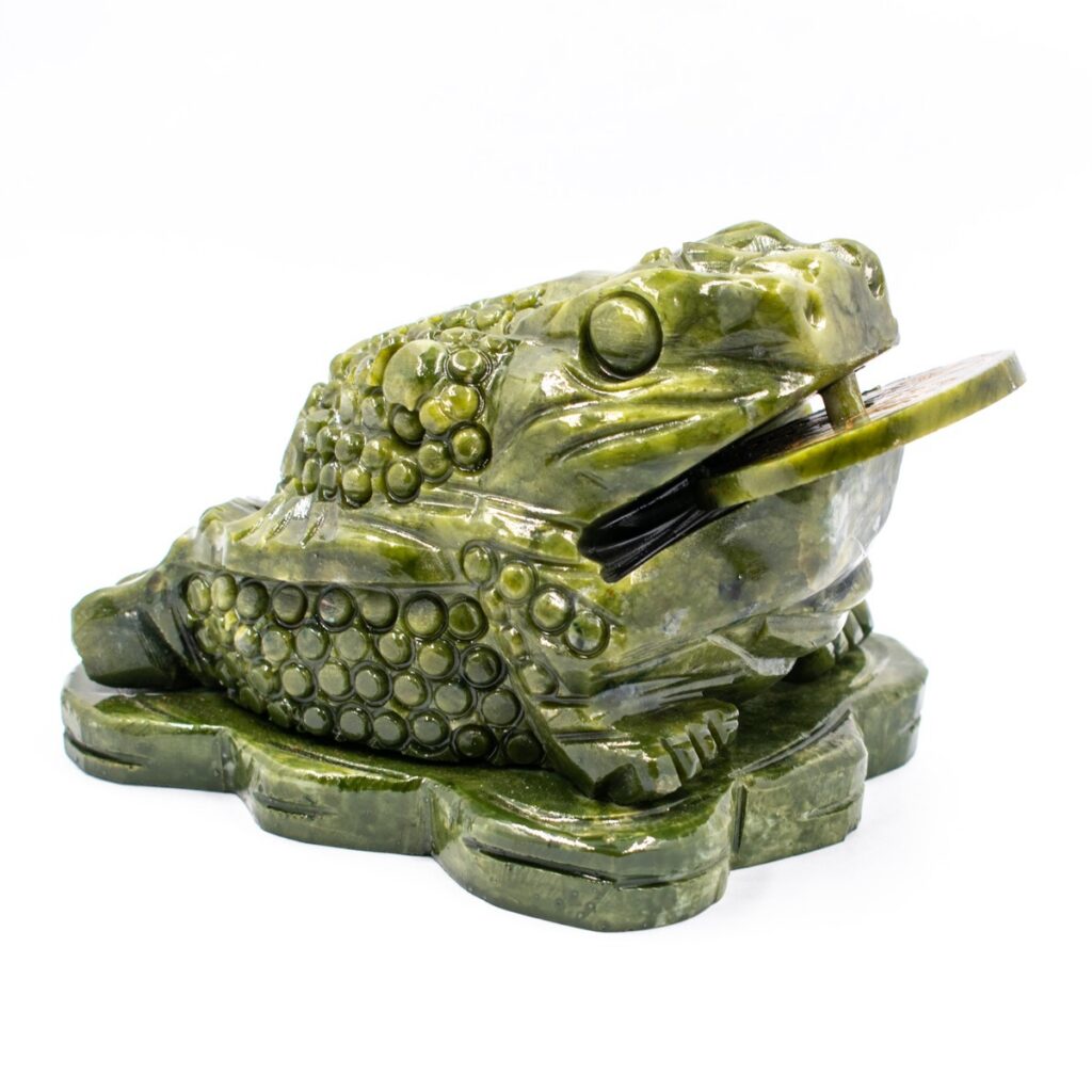 Třínohá žába - nefritová soška - feng shui velká