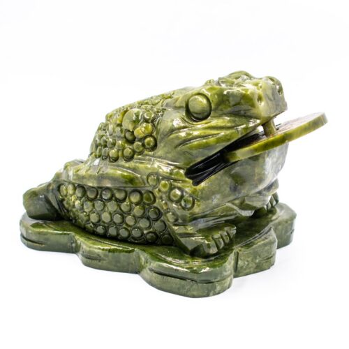 Třínohá žába - nefritová soška - feng shui velká