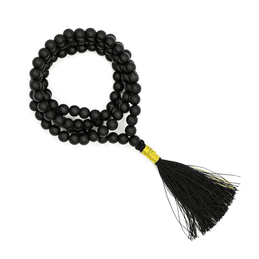 Šungit - mála se střapcem - tibetský růženec