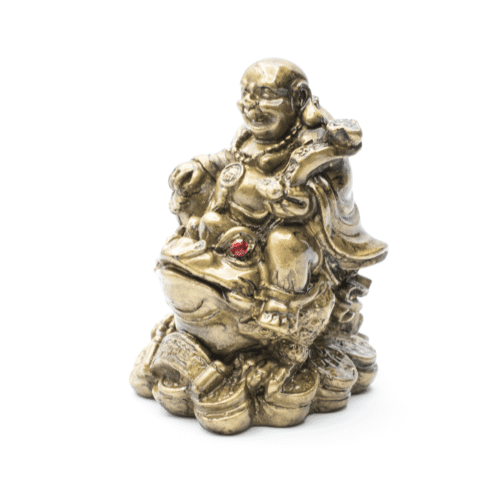 Buddha na třínohé žábě - soška Feng shui - malá