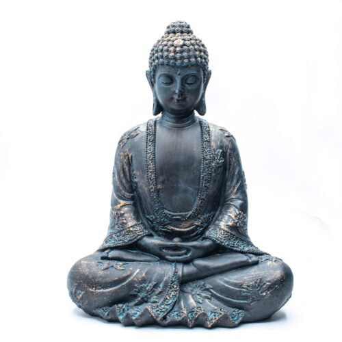 Meditující Buddha - soška Feng Shui - tmavošedý