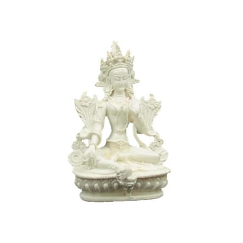 Zelená Tara - žensky Buddha - bílá soška Feng shui