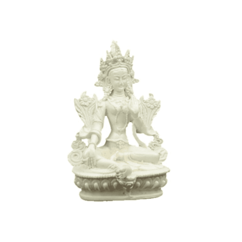 Zelená Tara - žensky Buddha - bílá soška Feng shui