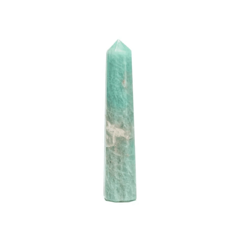 Amazonit - obelisk - tromlovaný kámen