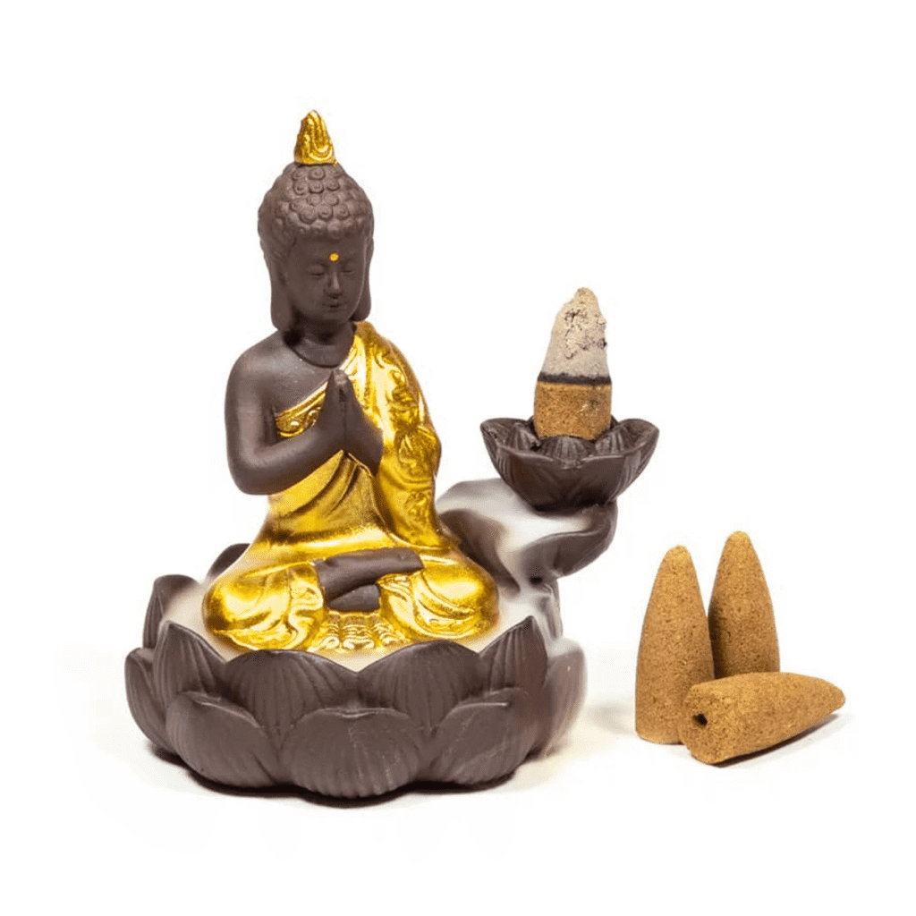 Stojánek na vonné kužely "Tekoucí dým" - Buddha