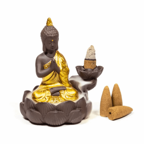 Stojánek na vonné kužely "Tekoucí dým" - Buddha