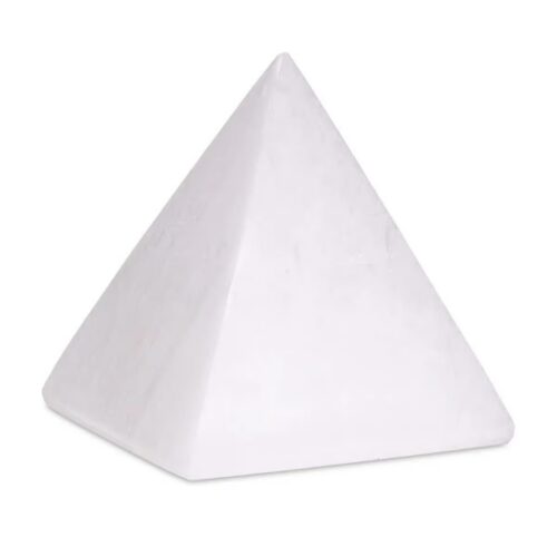 Selenit bílý - pyramida - tromlovaný kámen