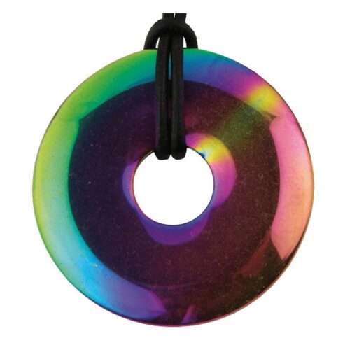 Hematit aqua aura - donut - tromlovaný kámen