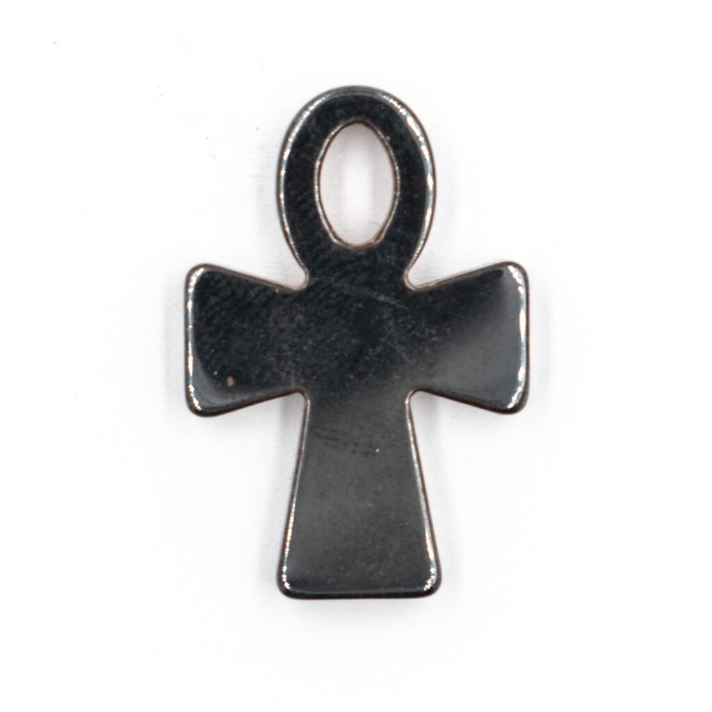 Hematit - Ankh - tromlovaný kámen - přívěsek