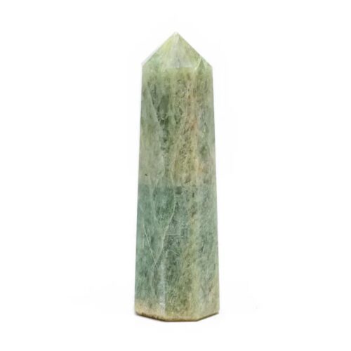 Akvamarín zelený - obelisk - tromlovaný kámen