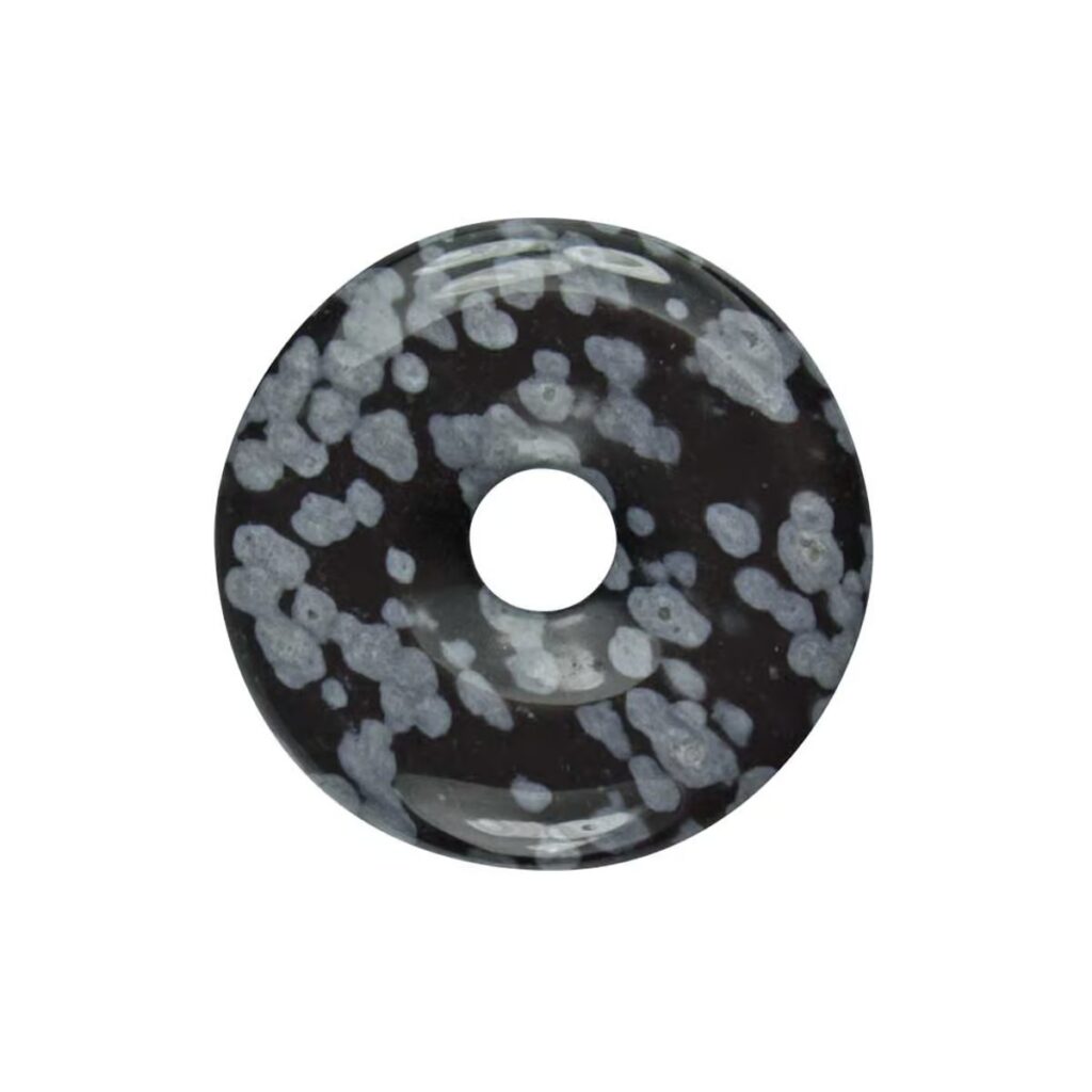 Obsidián vločkový - donut - tromlovaný kámen