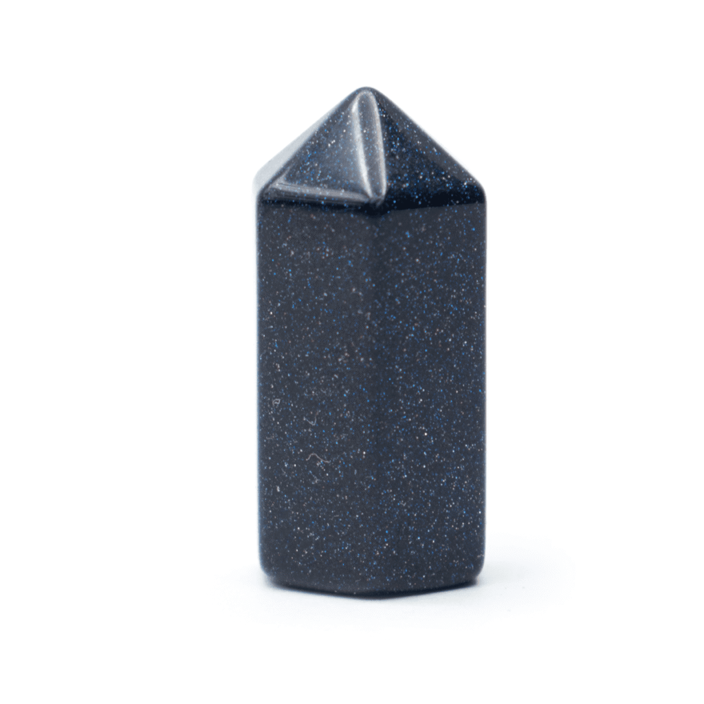 Arabská noc (syntetický modrý avanturín) - obelisk - tromlovaný kamen - mini SLEVA