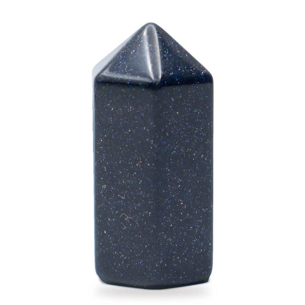Arabská noc (syntetický modrý avanturín) - obelisk - tromlovaný kamen - mini SLEVA
