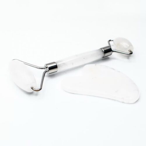 Křišťál - Face roller a Gua Sha - Dárková sada