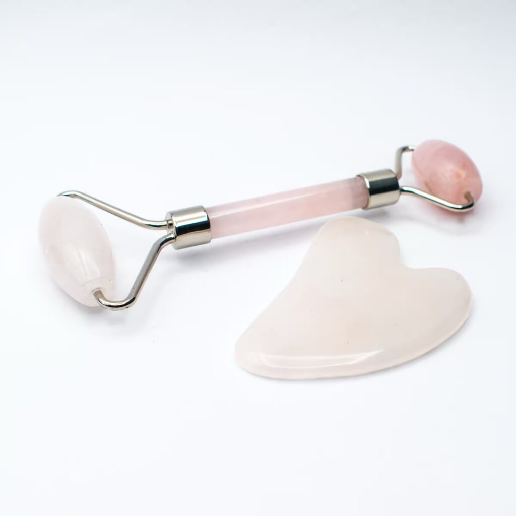 Růženín - Face roller a Gua Sha - Dárková sada