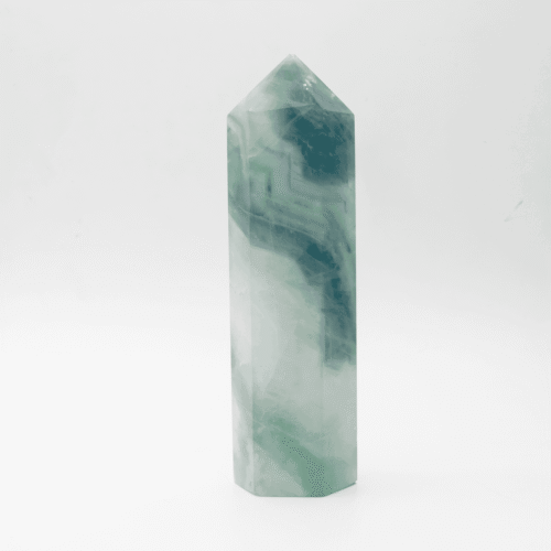 Fluorit - obelisk - tromlovaný kámen - FO12