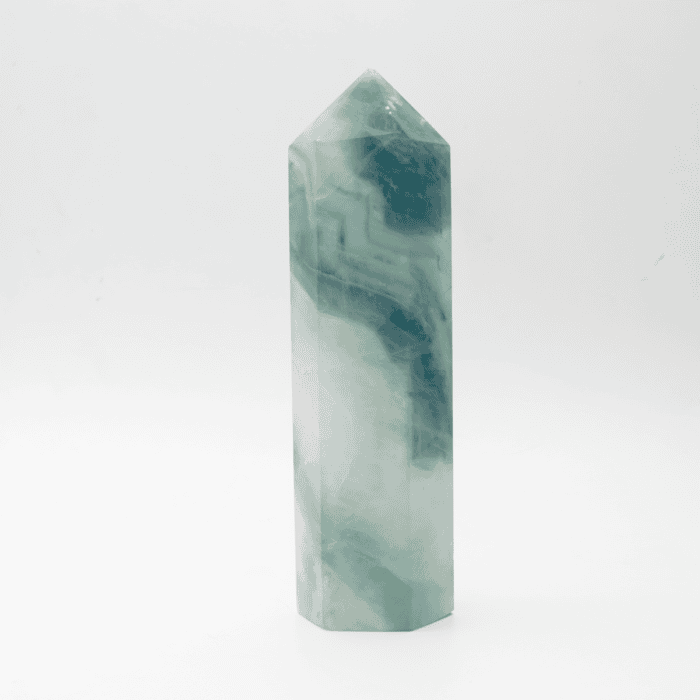 Fluorit - obelisk - tromlovaný kámen - FO12
