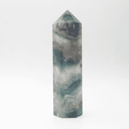 Fluorit - obelisk - tromlovaný kámen - FO14