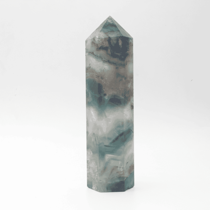 Fluorit - obelisk - tromlovaný kámen - FO14