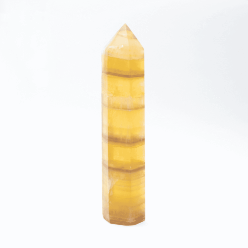 Fluorit žlutý - obelisk - tromlovaný kámen - FO18