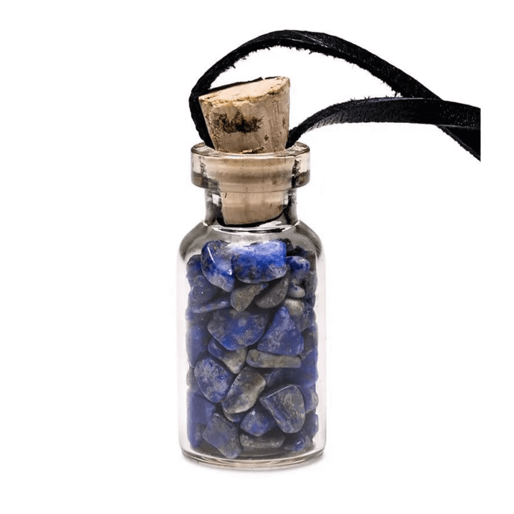 Lapis Lazuli - kamínky v lahvičce - přívěsek