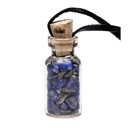 Lapis Lazuli - kamínky v lahvičce - přívěsek