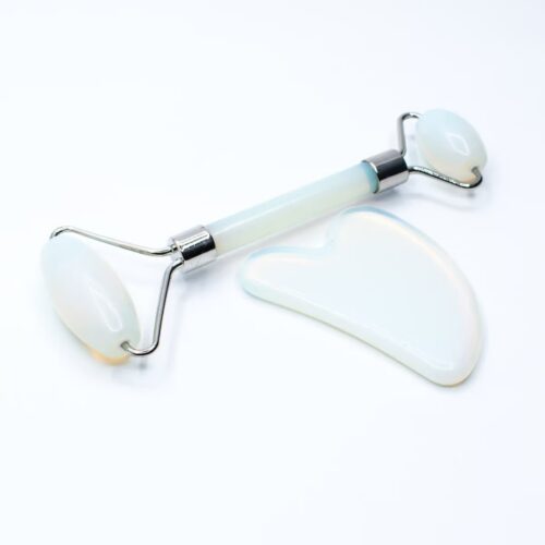 Opalit (syntetický kámen) - Face roller a Gua Sha - Dárková sada
