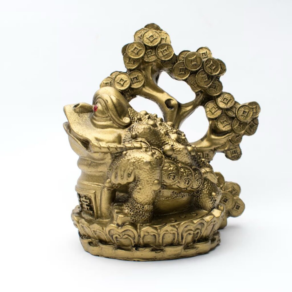 Třínohá žába se stromem bohatství - soška Feng shui