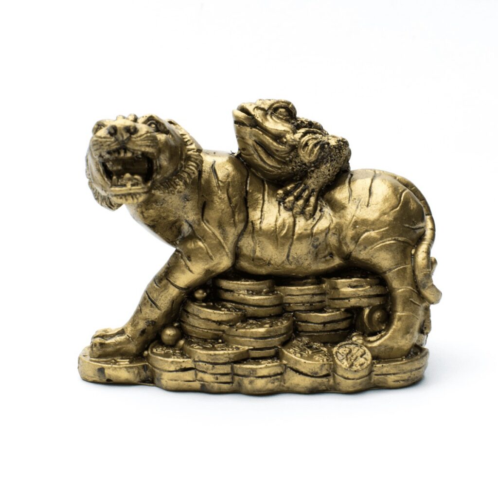 Tygr s třínohou žábou - soška Feng shui