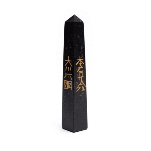 Turmalín černý (skoryl) Reiki - obelisk - tromlovaný kámen