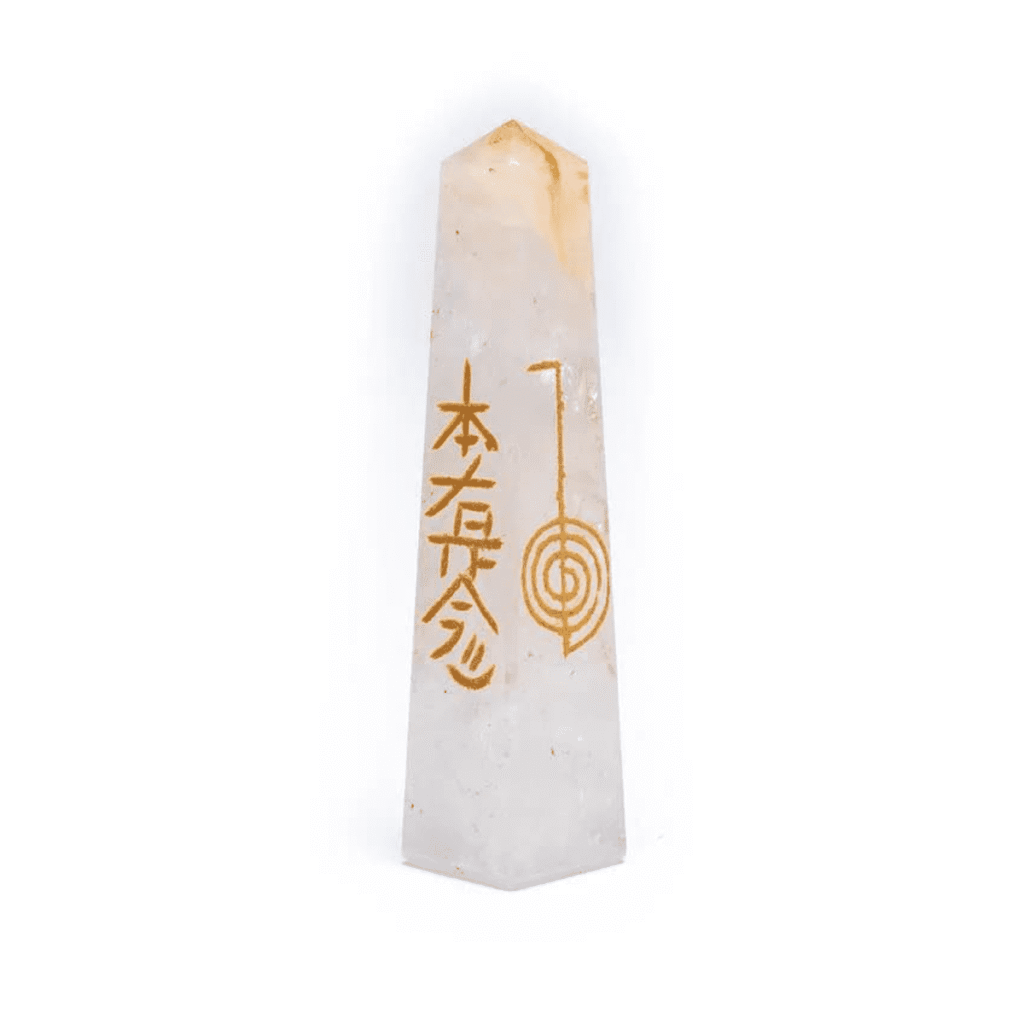 Křišťál - reiki obelisk - tromlovaný kámen