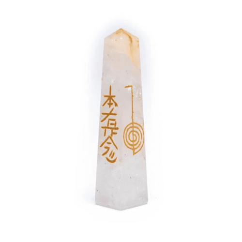 Křišťál - reiki obelisk - tromlovaný kámen