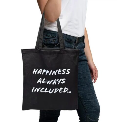 Hapiness - bavlněná taška - černá