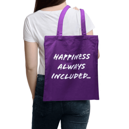 Hapiness - plátěná taška - fialová