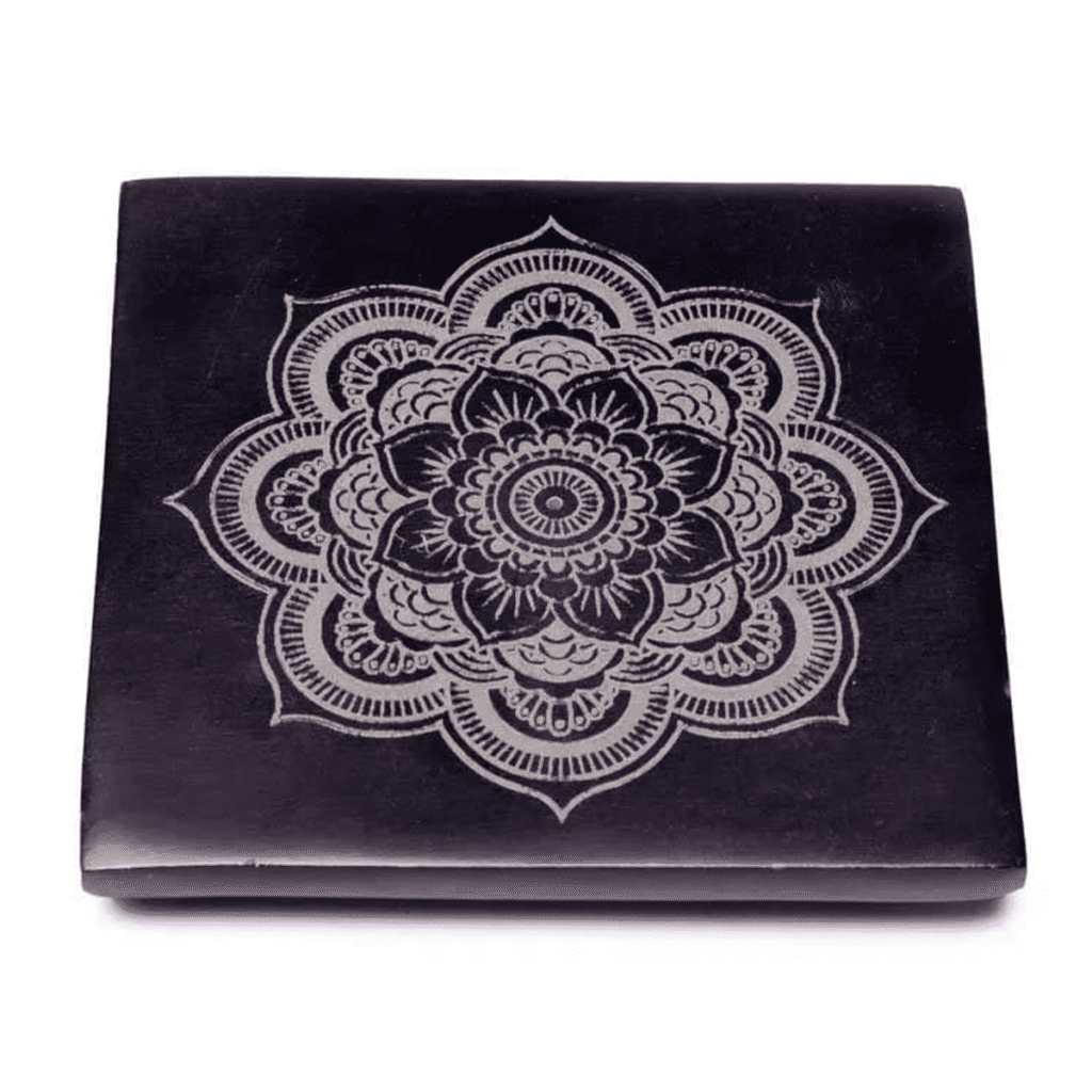 Stojánek na vonné tyčinky - mandala - leštěný mastek